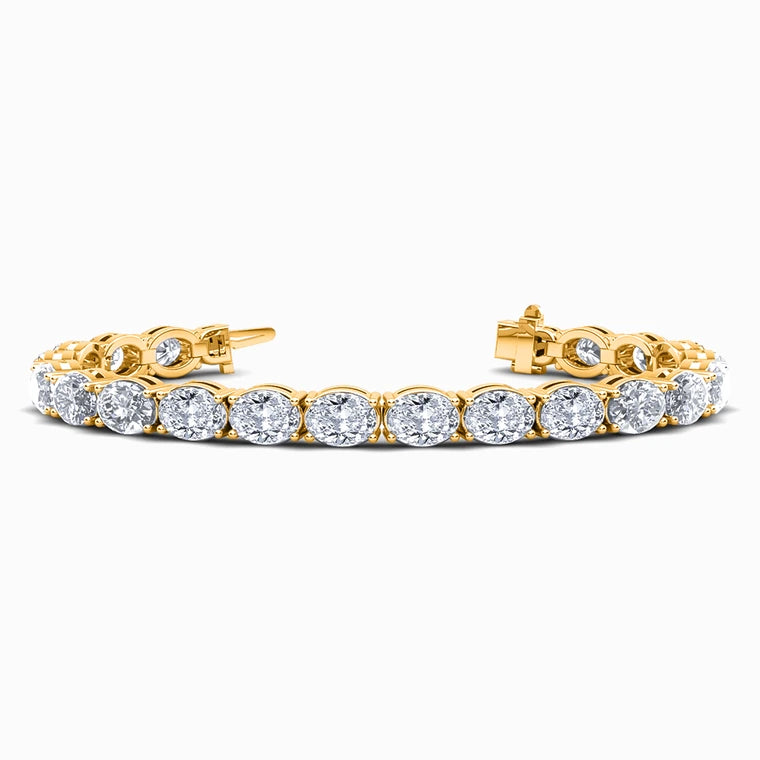 East to West Lab Diamond Bracelet in Yellow Gold (16 Carat)