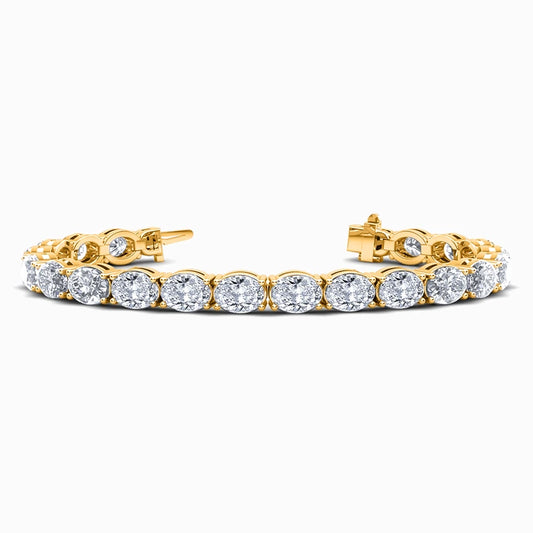 East to West Lab Diamond Bracelet in Yellow Gold (16 Carat)