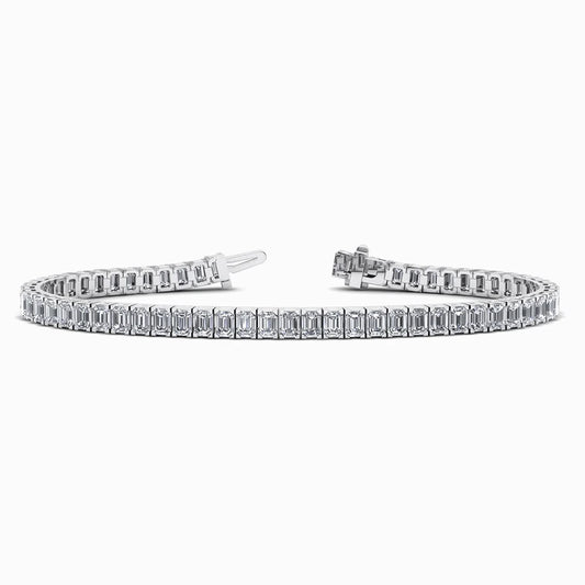 Emerald Lab Diamond Bracelet in White Gold (7 Carat)