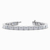East to West Emerald Lab Diamond Bracelet in White Gold (12 Carat)