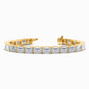 East to West Emerald Lab Diamond Bracelet in Yellow Gold (12 Carat)