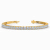 Princess Lab Diamond Bracelet in Yellow Gold (5 Carat)