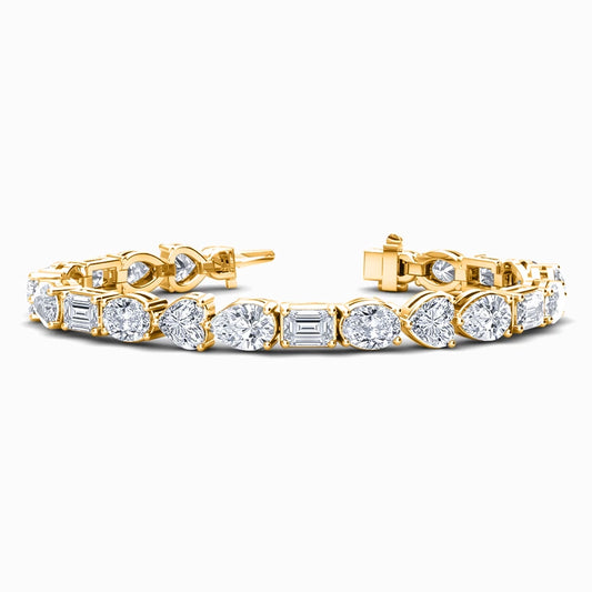 Mixshape Lab Diamond Bracelet in Yellow Gold (13 Carat)