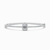 Emerald Center with Round Lab Diamond Bangle in White Gold (2.00 carat)