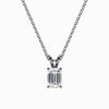 1/2 Carat Lab Diamond Emerald Pendant in White Gold