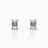 3/4 Carat Lab Grown Emerald Diamond Studs in White Gold