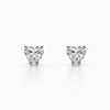 3/4 Carat Lab Grown Heart Diamond Studs in White Gold