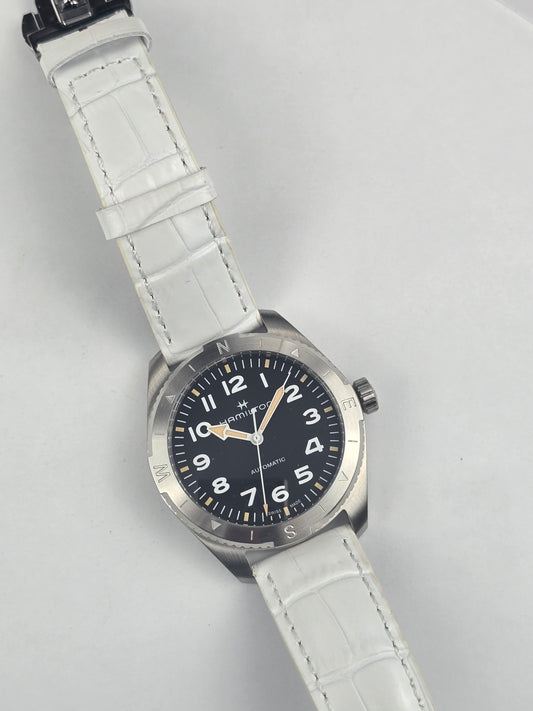 Hamilton Black-Pink White Leather Strap