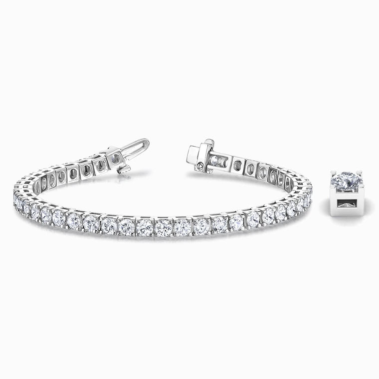 Lab Diamond Bracelet in White Gold (7 Carat)