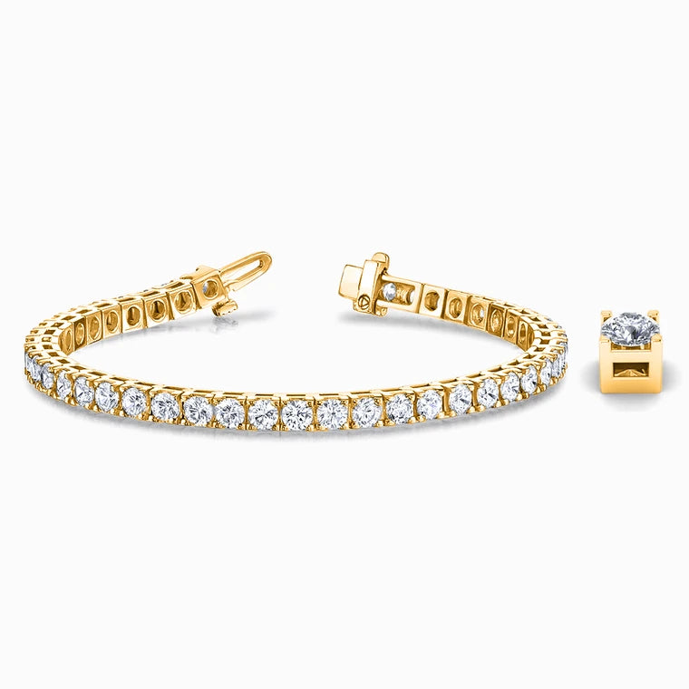 Lab Diamond Bracelet in Yellow Gold (15 Carat)