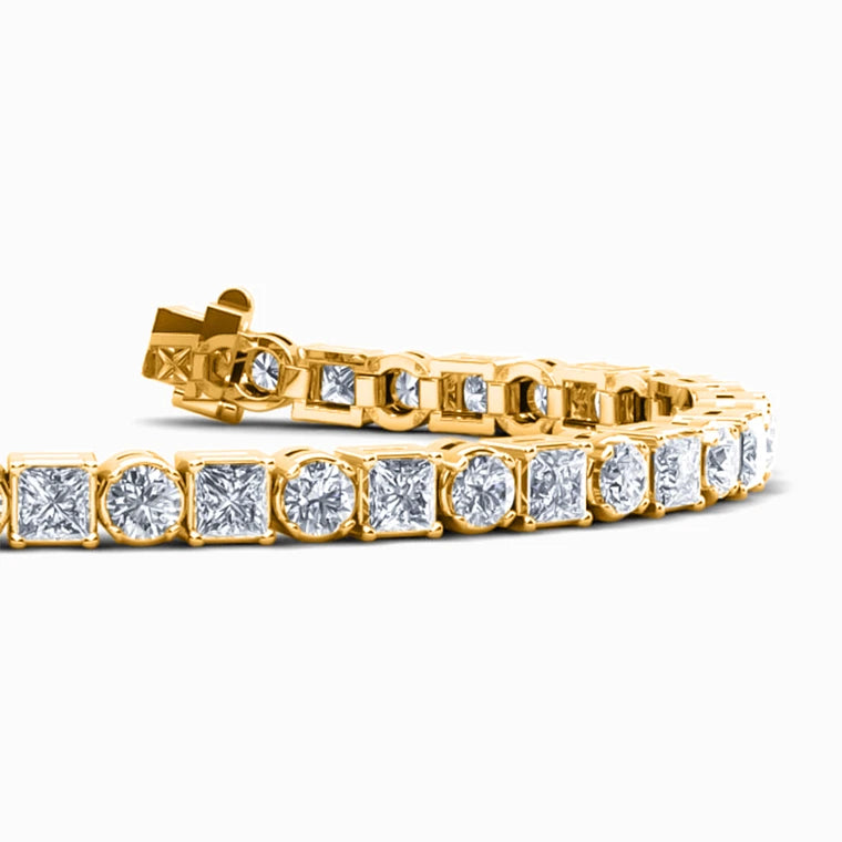 Mixshape Lab Diamond Bracelet in Yellow Gold (7 Carat)