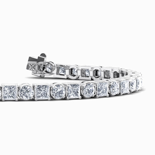 Mixshape Lab Diamond Bracelet in White Gold (7 Carat)