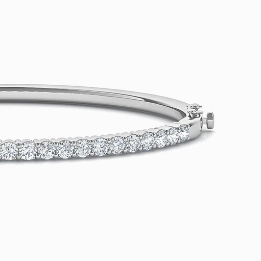 Lab Diamond Bangle in White Gold (1.5 Carat)