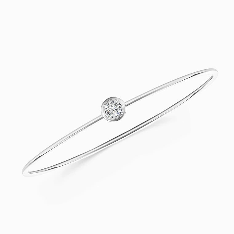 Bezel Lab Diamond Bangle in White Gold (1.50 Carat)