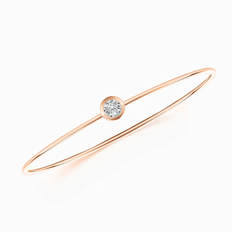 Bezel Lab Diamond Bangle in Rose Gold (1.00 Carat)