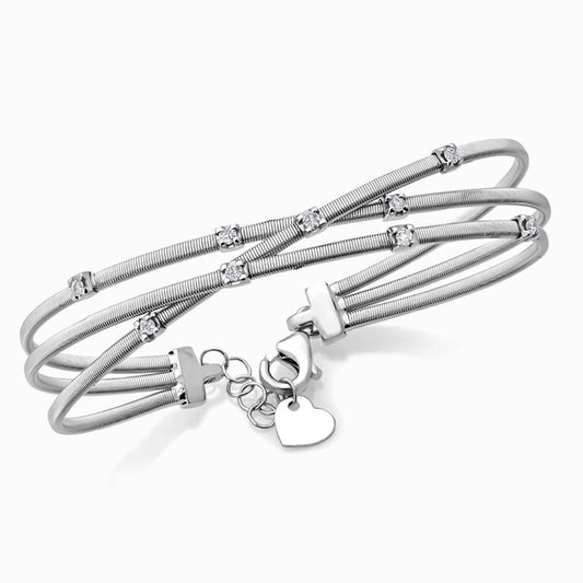 Italian Lab Diamond Bangle in White Gold (0.25 Carat)