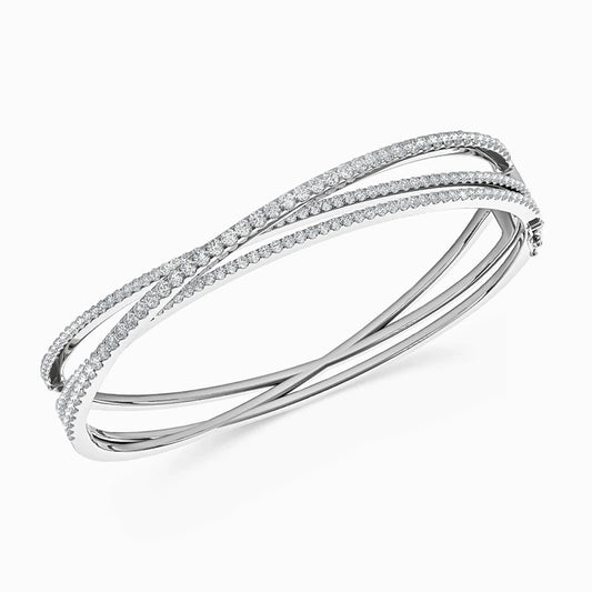Modern Lab Diamond Bangle in White Gold (2.25 Carat)
