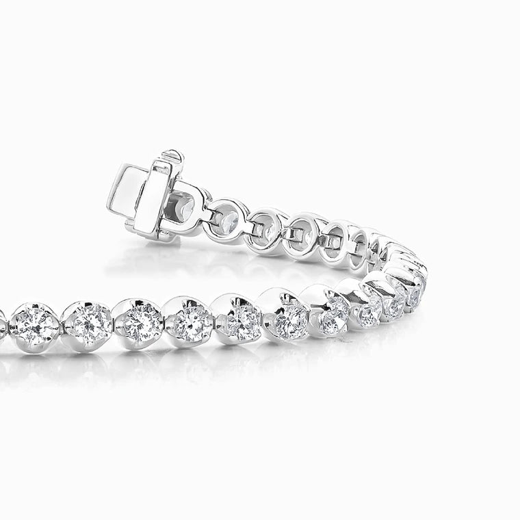 Line Illusion Lab Diamond Bracelet in White Gold (1 Carat)