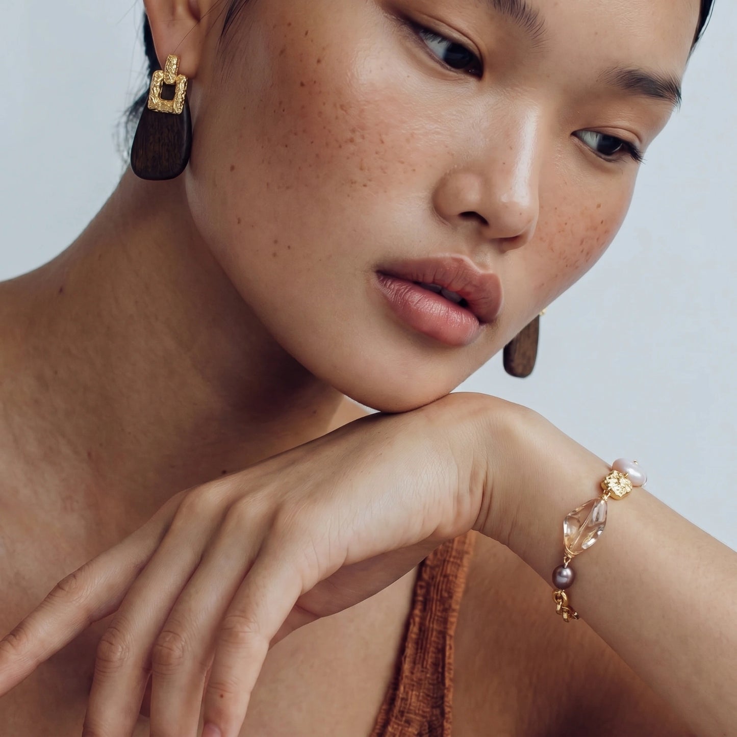 Ornate Wood Drop Earrings