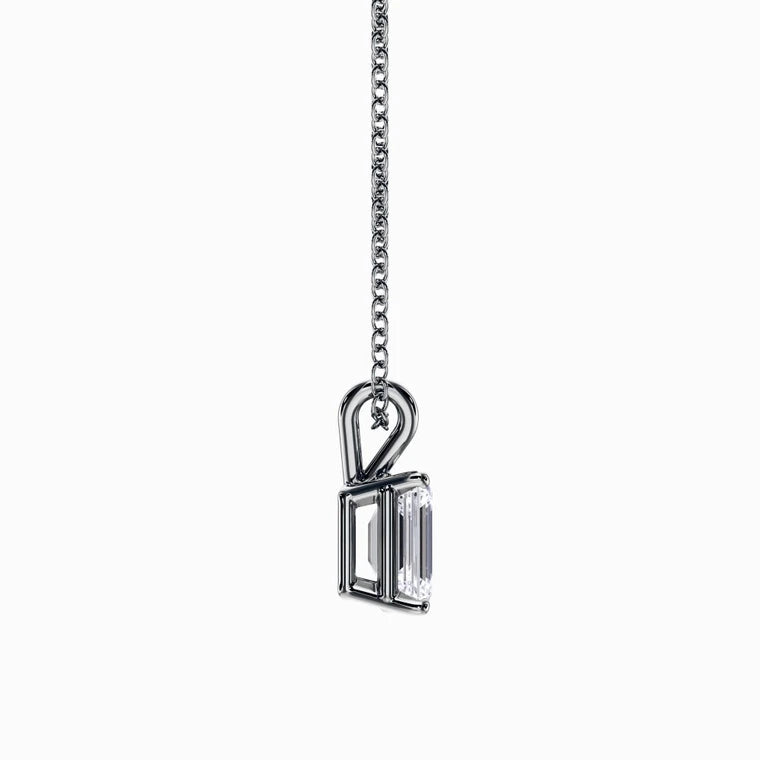 1/2 Carat Lab Diamond Emerald Pendant in White Gold