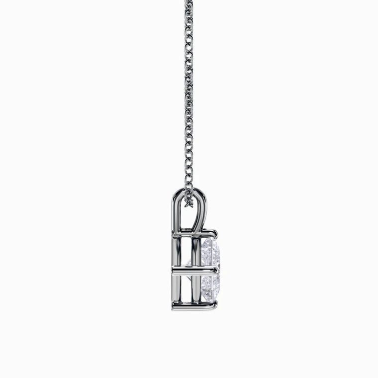 1/2 Carat Lab Diamond Princess Pendant in White Gold