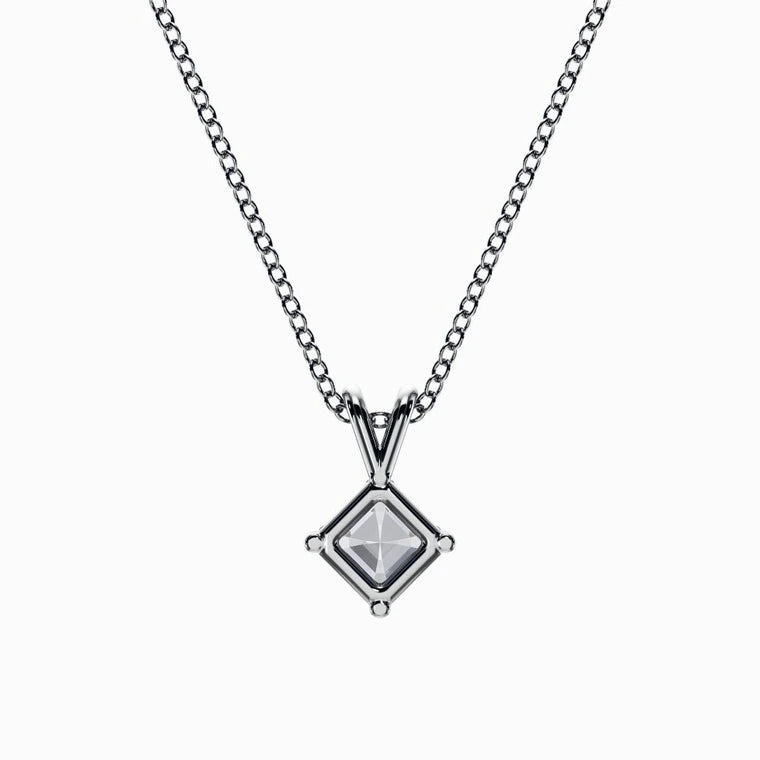 1/2 Carat Lab Grown Asscher Pendant in White Gold