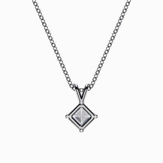 1/2 Carat Lab Grown Asscher Pendant in White Gold