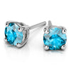 Aquamarine Stud Earrings In White Gold (3.2 Mm)