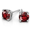 Ruby Stud Earrings In White Gold (3.2 Mm)