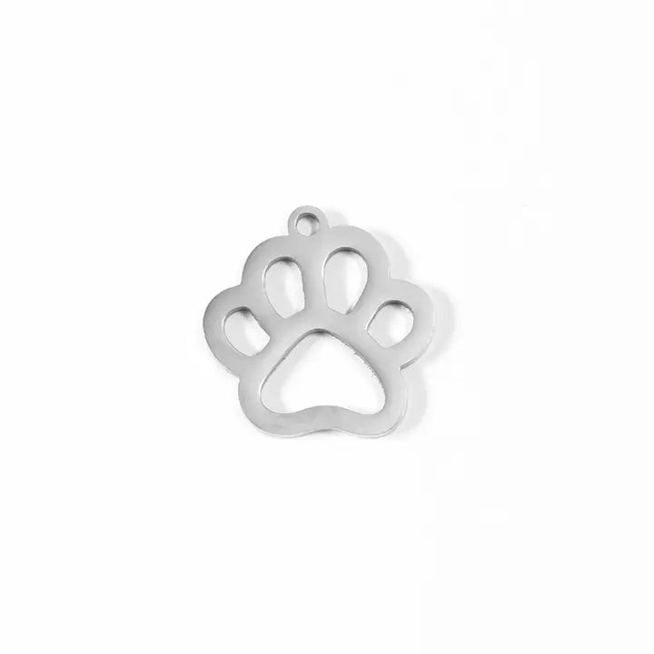 18K Gold Pvd Stainless Steel Paw Print Charm