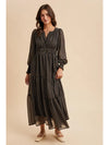 Notched Collar Maxi Dress