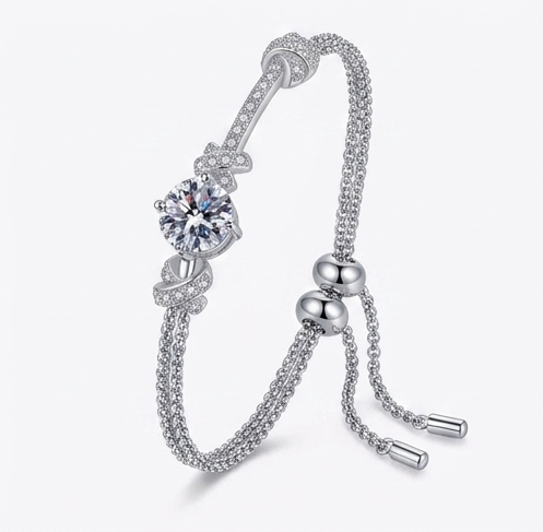 2 Carat Moissanite 925 Sterling Silver Bracelet