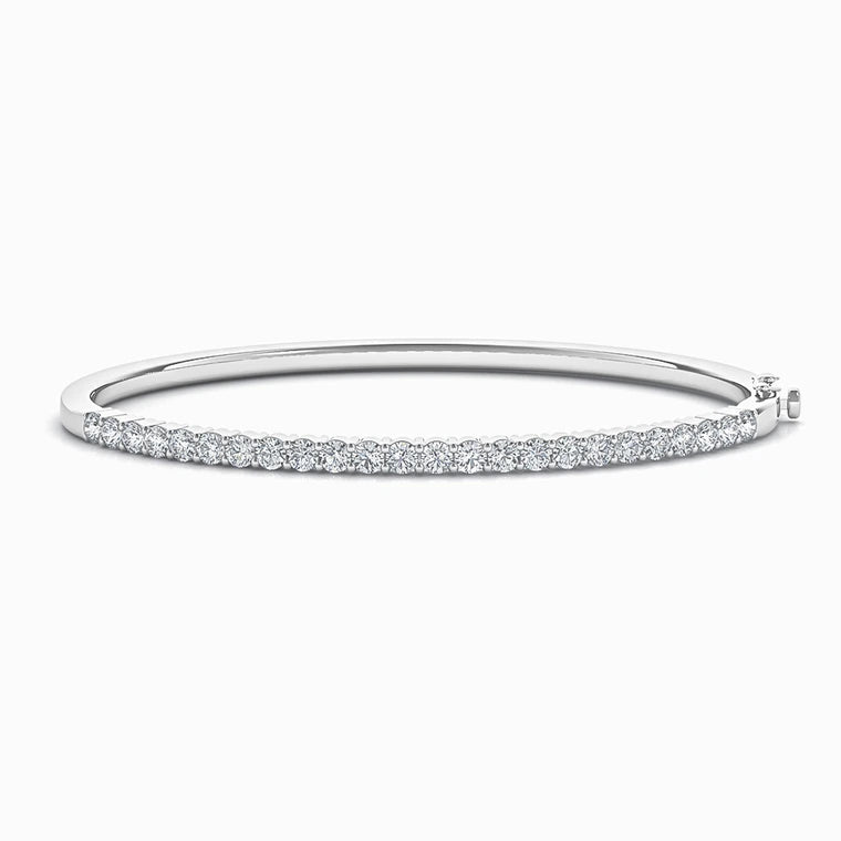 Lab Diamond Bangle in White Gold (1.00 Carat)