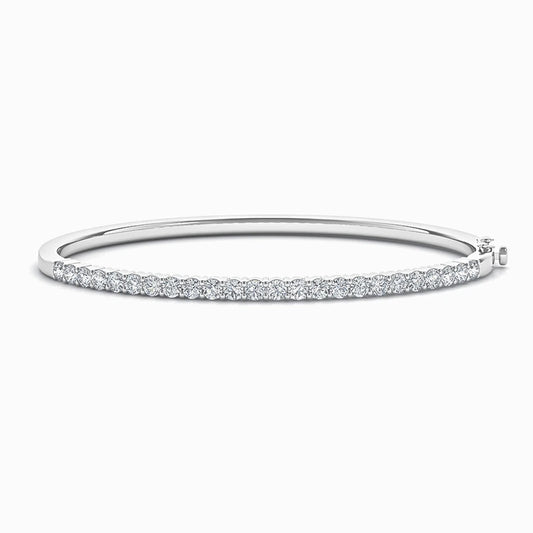 Lab Diamond Bangle in White Gold (1.00 Carat)