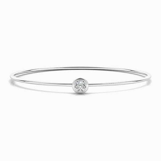 Bezel Lab Diamond Bangle in White Gold (1.50 Carat)