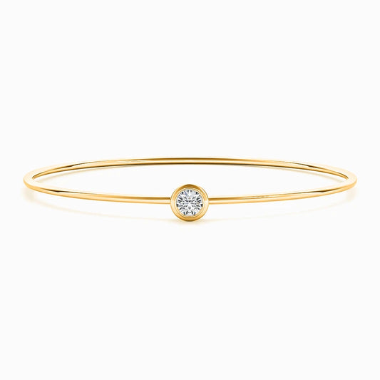 Bezel Lab Diamond Bangle in Yellow Gold (1.00 Carat)