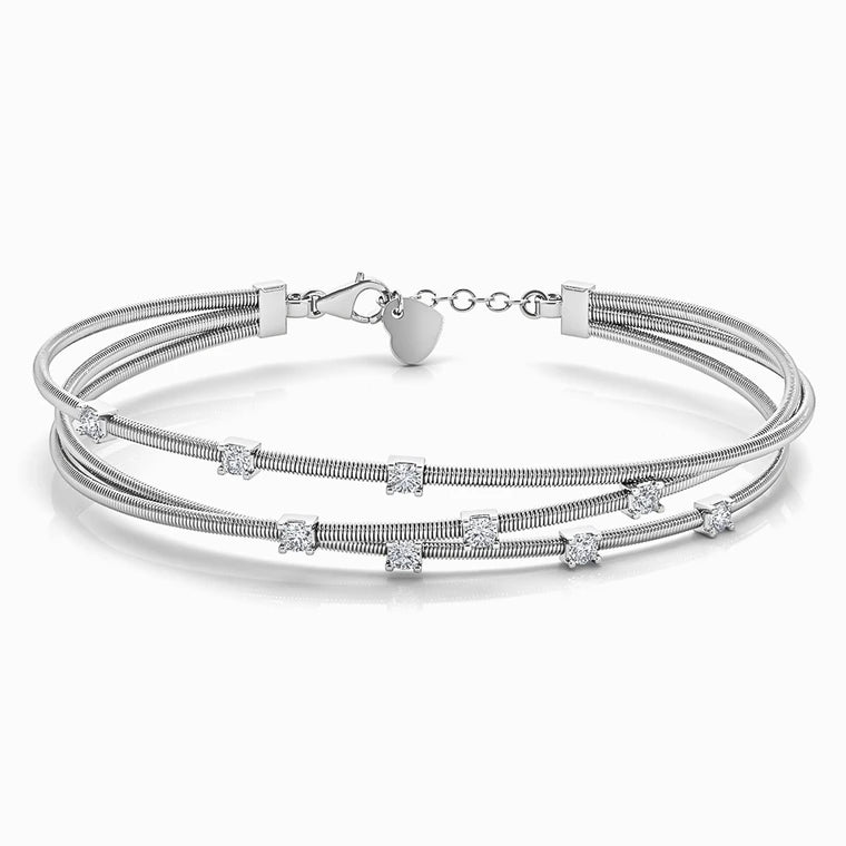 Italian Lab Diamond Bangle in White Gold (0.25 Carat)