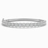 Modern Round Lab Diamond Bangle in White Gold (1.25 Carat)