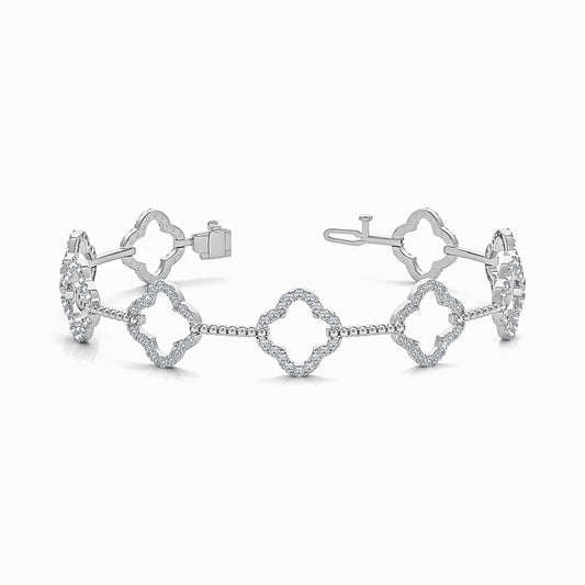 Clover Lab Diamond Bracelet in White Gold (1.62 Carat)