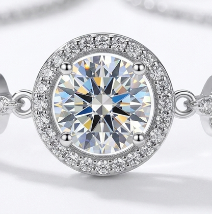 1 Carat Moissanite 925 Sterling Silver Minimalist Bracelet