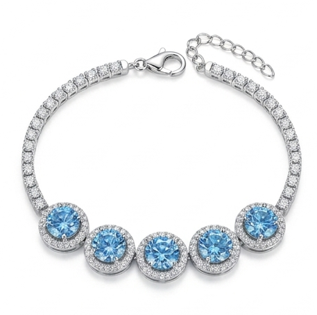 5 Carat Moissanite 925 Sterling Silver Bracelet