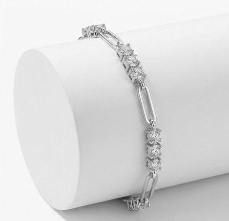1.8 Carat Moissanite 925 Sterling Silver Bracelet