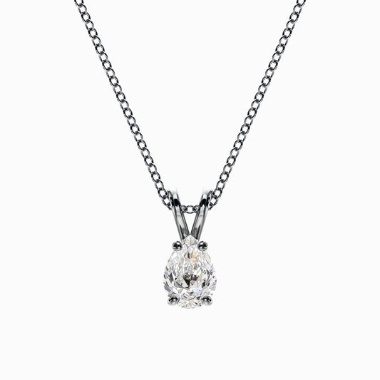 1/2 Carat Lab Diamond Pear Pendant in White Gold