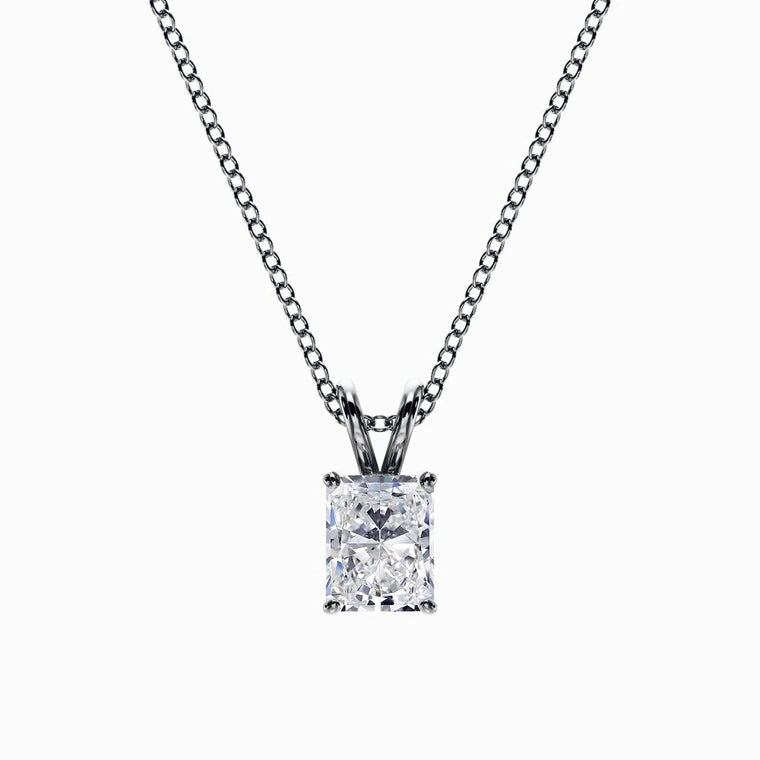 1/2 Carat Lab Grown Radiant Pendant in White Gold