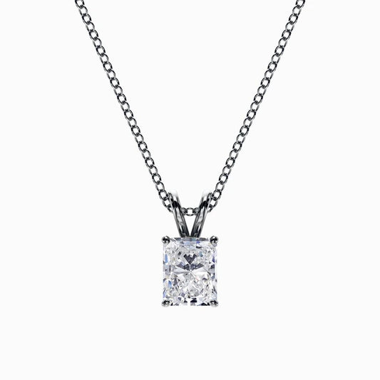 1/2 Carat Lab Grown Radiant Pendant in White Gold