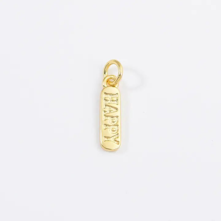Engraved Word Charms Gold Filled Diy Jewelry CP1224