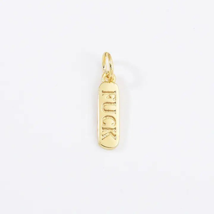 Engraved Word Charms Gold Filled Diy Jewelry CP1224