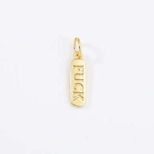 Engraved Word Charms Gold Filled Diy Jewelry CP1224
