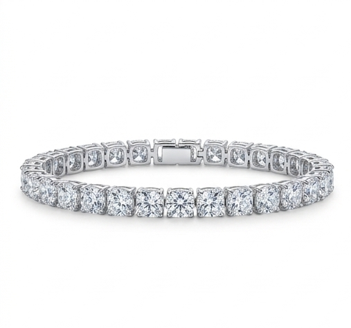 10 Carat Moissanite Platinum-Plated Bracelet