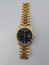 36mm Gold Day-date w-Black Dial Bark-Diamond